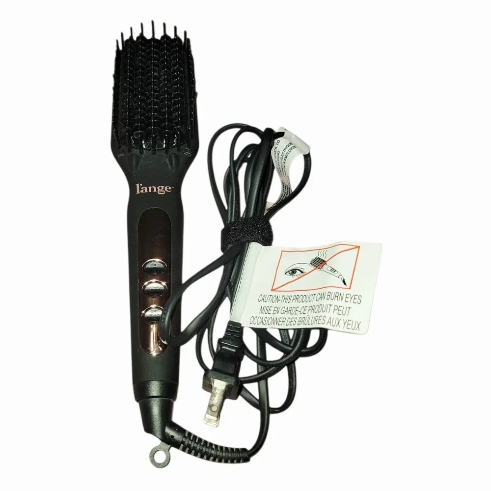 L'ange Heated Straightening Brush Black Rose Gold Hair Smoothing Styling Working
